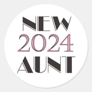Redonda Nuevo Pegatina de tía 2024
