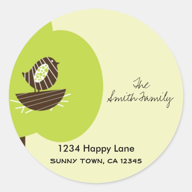 Redonda Nuevo Pegatina Nest (Anverso)