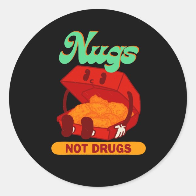 Redonda Nugs Not Drug Pegatina (Anverso)