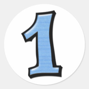 Redonda Número de silencio 1 Pegatina azul