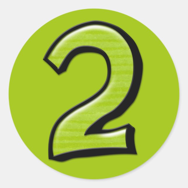Redonda Número de silencio 2 Pegatina verde (Anverso)