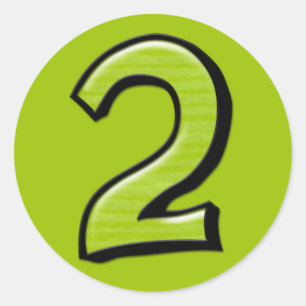 Redonda Número de silencio 2 Pegatina verde
