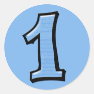 Redonda Número de soltura 1 Pegatina azul