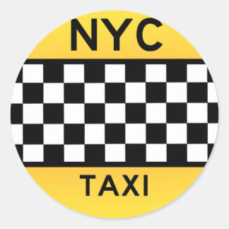 Redonda NYC TAXI pegatina