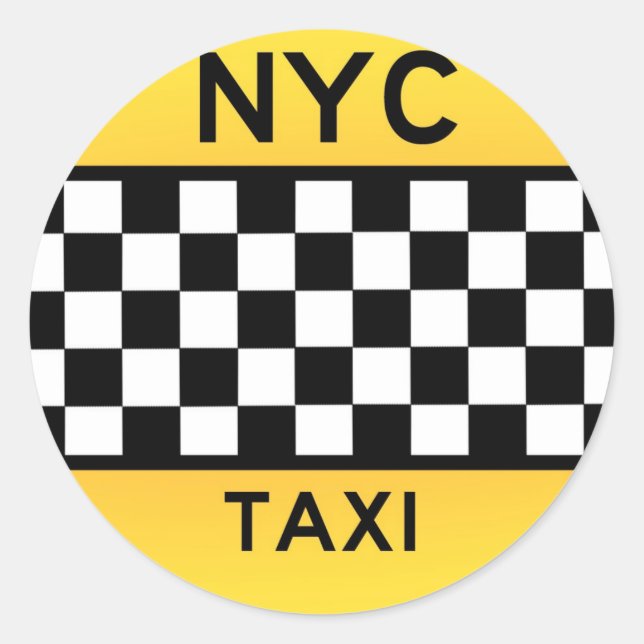 Redonda NYC TAXI pegatina (Anverso)
