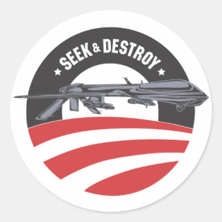 Redonda obama buscar y destruir al pegatina de la misión