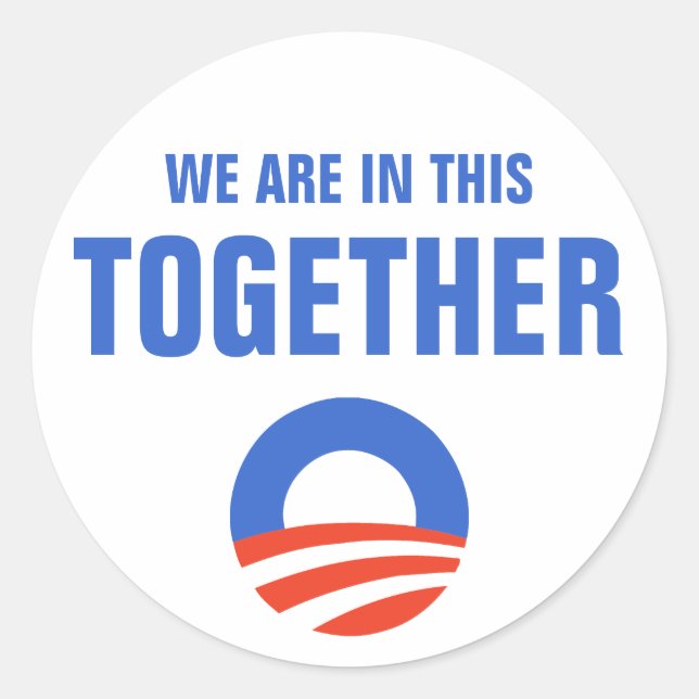 Redonda Obama Estamos En Esto Juntos Pegatina (Anverso)