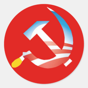 Redonda Obama Hammer y el Pegatina Sickle