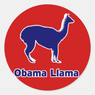 Redonda Obama llama Pegatina