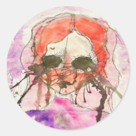 Redonda Obra artística de Katie #2 - Pegatina redondo