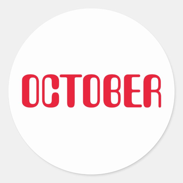 Redonda Octubre Amelia Red White Pegatina de Janz (Anverso)