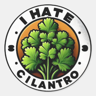 Redonda Odio a Cilantro Pegatina de 3"