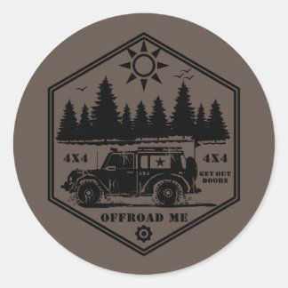 Redonda OFF ROAD ME Wilderness Bb Classic Round Pegatina