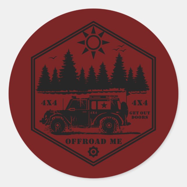 Redonda OFF ROAD ME Wilderness R Classic Round Pegatina (Anverso)