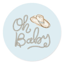Oh Baby Cowboy Desert Pegatina de Baby Shower