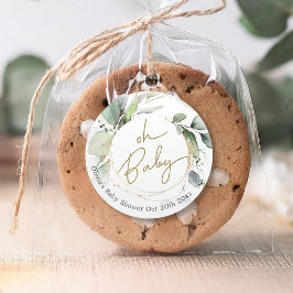 Redonda Oh Baby Eucalyptus Baby Shower Pegatina