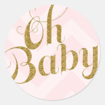 Oh Baby - purpurina de oro Pegatina del Favor de C