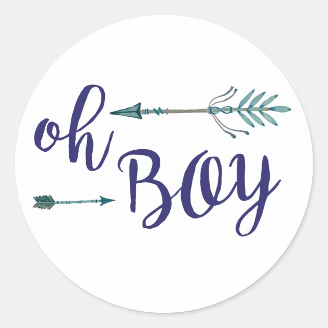 Redonda Oh Boy Tribal Pegatina (Anverso)