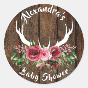 Redonda Oh Deer Baby Shower Favor Pegatina