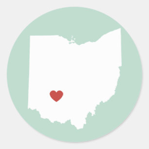 Redonda Ohio Love - Personalizable Pegatina