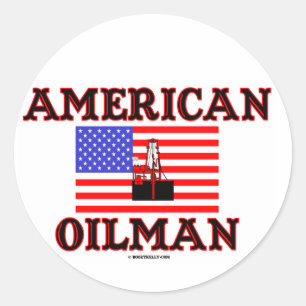 Redonda Oilman americano, pegatina del campo petrolífero,