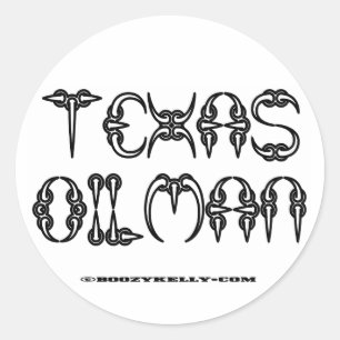 Redonda Oilman de Tejas, pegatina del campo petrolífero
