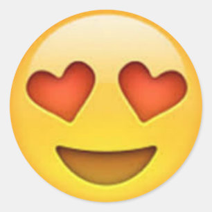 Redonda Ojos cardíacos pegatina de Emoji