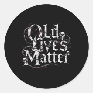 Redonda Old Lives Funny Retro Clic Rocker Design Pegatina