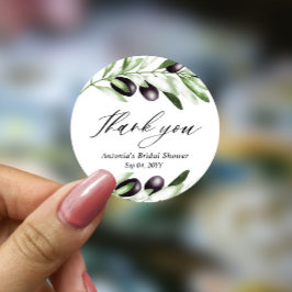 Redonda Olive Branch Bridal Shower Classic Round Pegatina