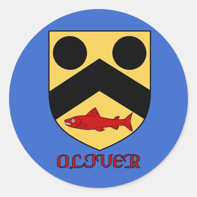 Redonda Oliver Family Shield Pegatina (Anverso)