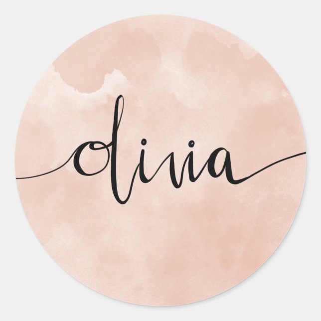 Redonda Olivia Name Hand Lettered Pegatina (Anverso)