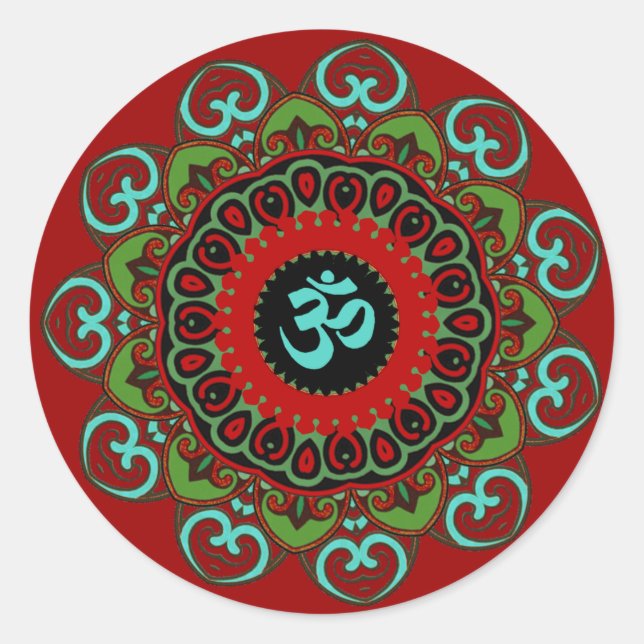Redonda Om of Chaos Pegatina (Anverso)