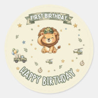 Operación Primera Cumpleaños Pegatina León Militar