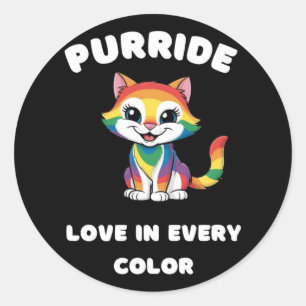 Redonda Orgullo Gato Purride Amor En Cada Pegatina De Colo