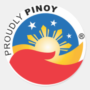Redonda Orgulloso pegatina del funcionario de Pinoy