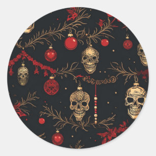Redonda Ornament Skull Pegatina
