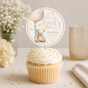Redonda Osito de la espera neutral Pegatina para baby show