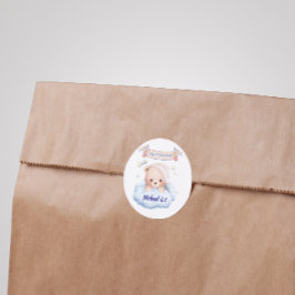 Redonda Oso de peluche personalizado Pegatina de cumpleaño