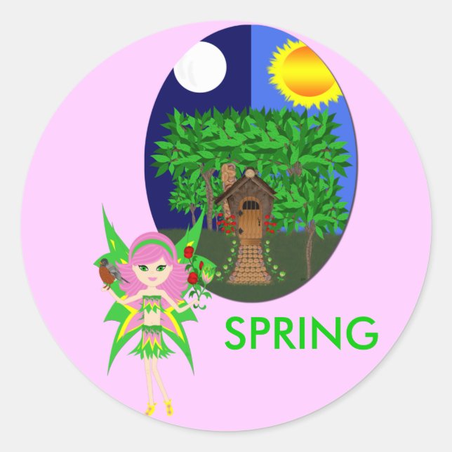 Redonda Ostara, la desgraciada diosa del Pegatina de la pr (Anverso)