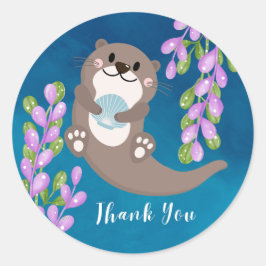 Redonda Otter Gracias Pegatina
