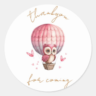 Redonda Owl Gracias Pegatina De Ronda Clásica
