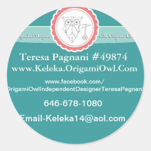 Redonda Owl Pegatina