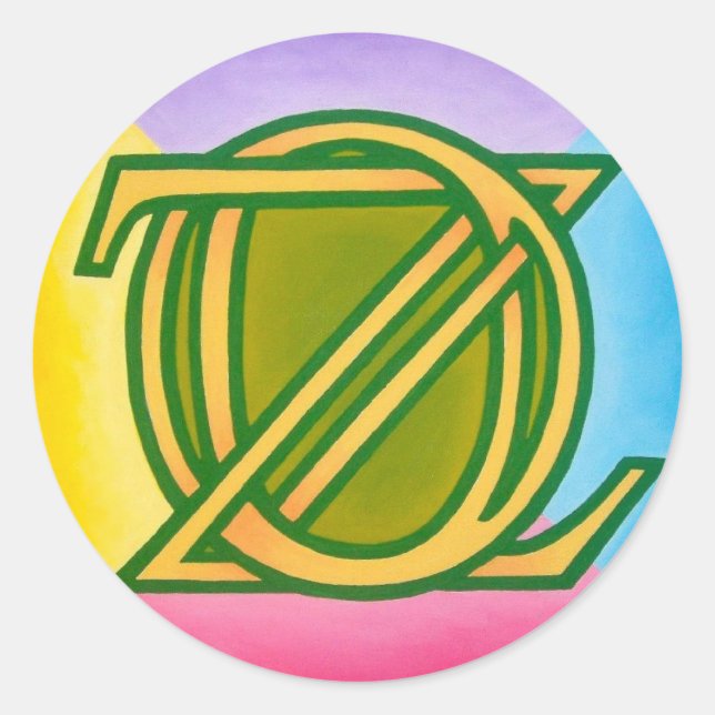 Redonda Oz Pegatina (Anverso)