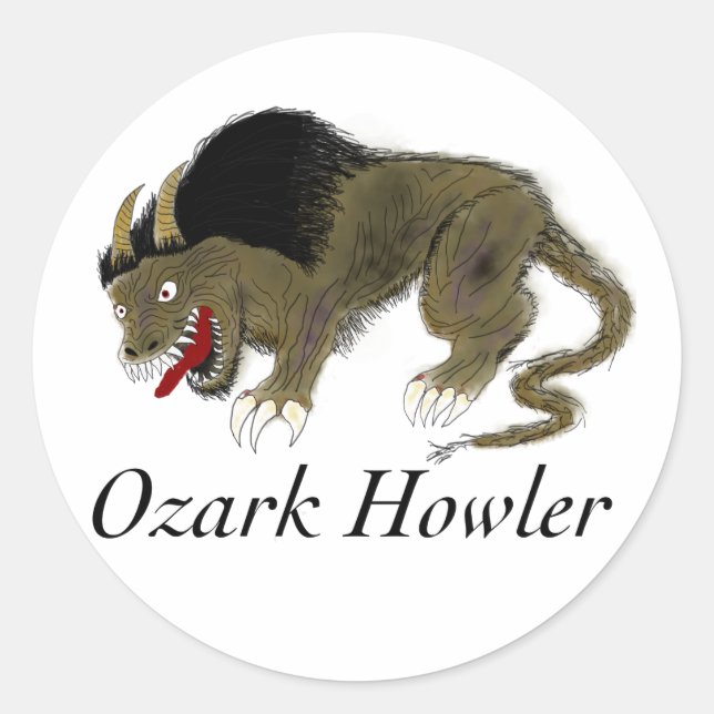 Redonda Ozark Howler Pegatina (Anverso)