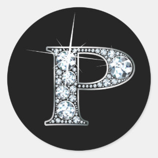 Redonda "P" Diamond Bling Pegatina