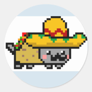 Redonda Página del pegatina del gato de Nyan del mexicano
