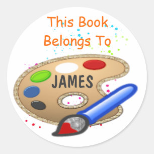 Redonda Paint, Este Libro Pertenece Al Pegatina