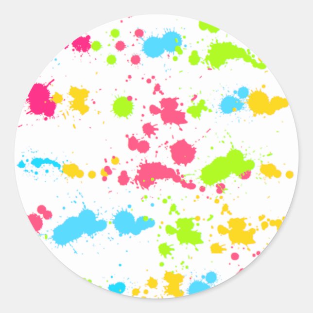 Redonda Paint Splatter Pegatina (Anverso)