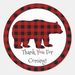 Redonda País Lumberjack Oso Gracias pegatina fiesta