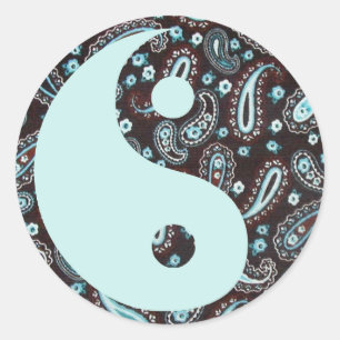 Redonda Paisley Dreams Yin y Yang Pegatina